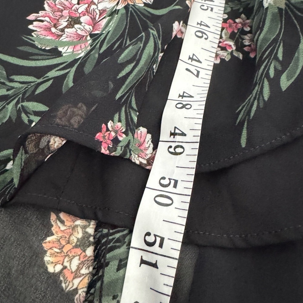 ASTR the Label Floral Maxi Dress Womens XL Pleated Boho Long Sleeve Black Pink - Picture 15 of 15